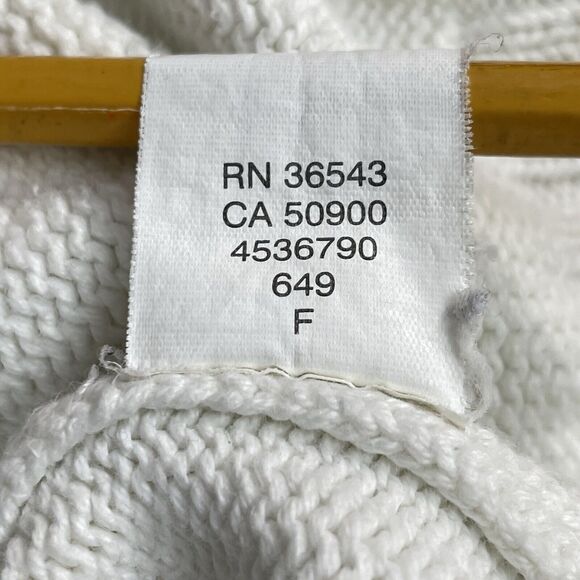 Izod 1/4 Zip Long Sleeve Sweater Men's Size L Ivory Collared Cotton Pullover - Picture 10 of 16